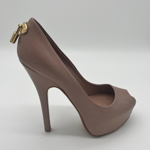 Louis Vuitton Oh Really Lock It Peep Toe Platform Pumps Nude - Picture 2 of 8